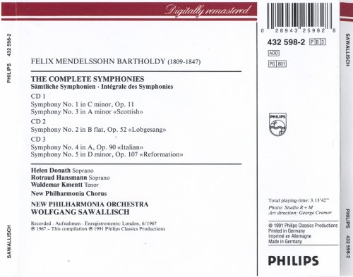 Wolfgang Sawallisch - Mendelssohn: The Complete Symphonies 1-5 (1991)