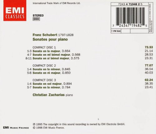 Christian Zacharias - Schubert: Piano Sonatas, Vol. 1 (1998) CD-Rip