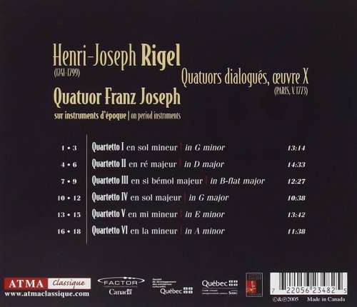 Quatuor Franz Joseph - Rigel: Six Quatuors dialogués, Op. 10 (2005) CD-Rip