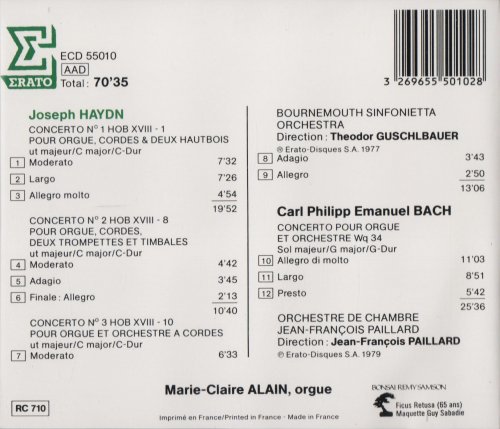 Marie-Claire Alain - Haydn / C.P.E. Bach: Concertos Pour Orgue (2007)