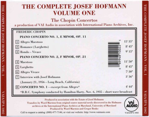 Josef Hofmann - Complete Josef Hofmann Vol. 1 (1992)