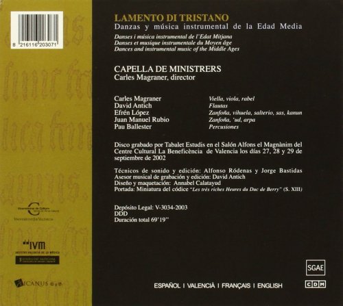 Capella De Ministrers, Carles Magraner - Lamento di Tristano (2003)