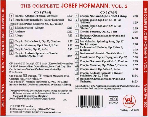 Josef Hofmann - Complete Josef Hofmann Vol. 2 (1992)