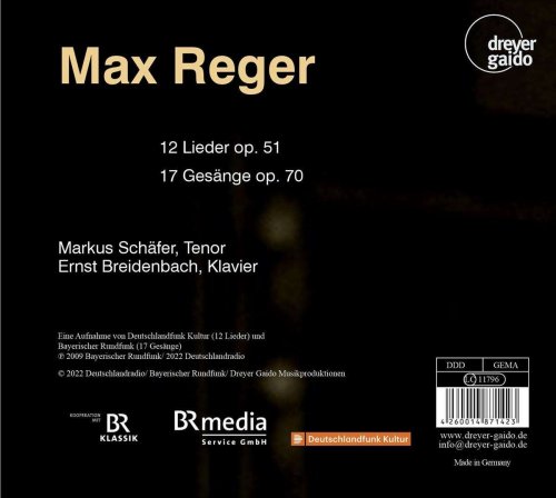 Markus Schäfer - Max Reger - 12 Lieder op. 51; 17 Gesänge op. 70 (2023)