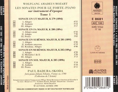 Paul Badura-Skoda - Mozart: Les sonates pour le forte-piano 1-5 (1990)