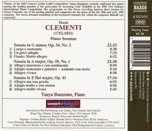 Tanya Bannister - Clementi: Piano Sonatas opp. 34, 41 & 50 (2006) CD-Rip