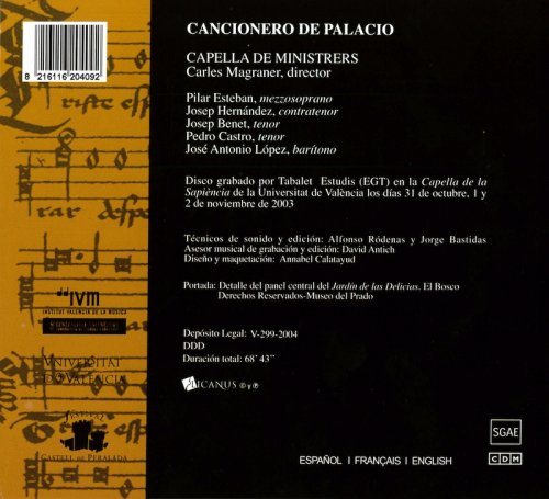 Capella De Ministrers, Carles Magraner - Cancionero de Palacio (2004)