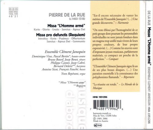 Ensemble Clement Janequin, Dominique Visse - Pierre de La Rue: Missa L'homme arme, Missa pro defunctis (2006)