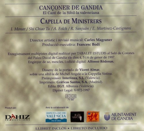 Capella De Ministrers, Carles Magraner - Cançoner de Gandia (1997)