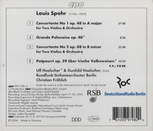 Ulf & Gunhild Hoelscher, Christian Frohlich - https://isra.cloud/vay7g9y7rebeSpohr: Concertantes for Two Violins and Orchestra (2004)