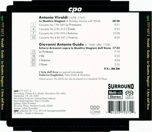 Federico Guglielmo, L'Arte dell'Arco - Vivaldi: The Four Seasons (Dresden Version with Winds) / Guido: Le Quattro Stagioni dell'Anno (2004) CD-Rip