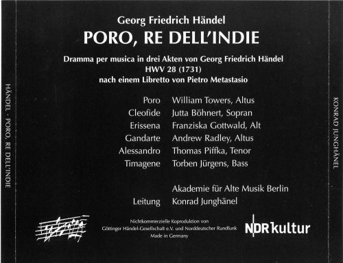 Franziska Gottwald, Akademie fur Alte Musik Berlin, Konrad Junghanel - Handel: Poro, re dell'Indie (2007) CD-Rip