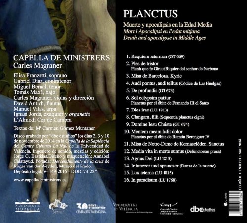 Capella De Ministrers, Carles Magraner - Planctus (2015)