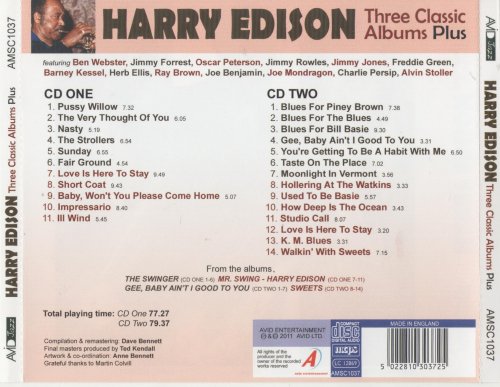 Harry Edison - Three Classic Albums Plus (2CD, 2011)