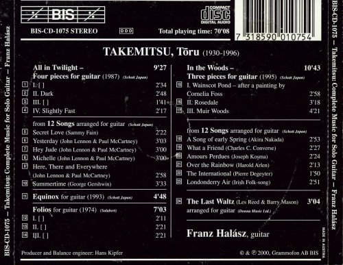 Franz Halász - All in Twilight: Takemitsu - Complete Music for Solo Guitar (2000) CD-Rip