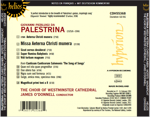 James O'Donnell - Palestrina: Missa Aeterna Christi Munera (2011)