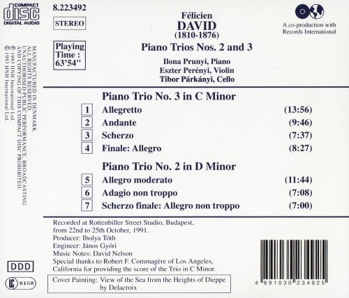 Ilona Prunyi, Eszter Perényi, Tibor Párkányi - Félicien David: Piano trios Nos. 2 & 3 (1993) CD-Rip