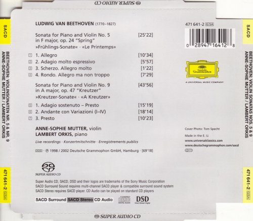 Anne-Sophie Mutter, Lambert Orkis - Beethoven: Spring & Kreutzer Sonatas (2002) CD-Rip