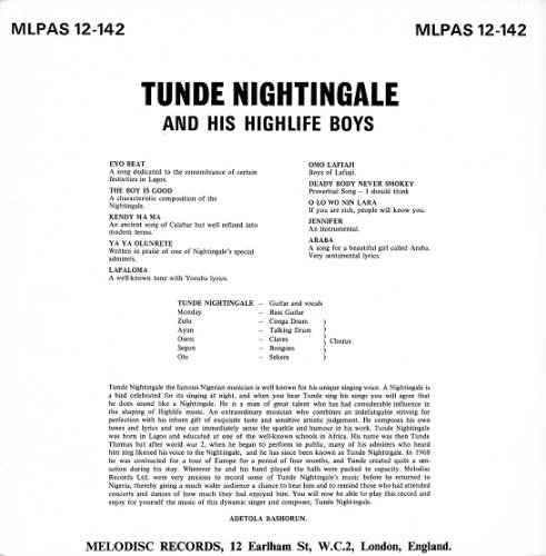 Tunde Nightingale - The Bird That Sings All Night (1968) LP