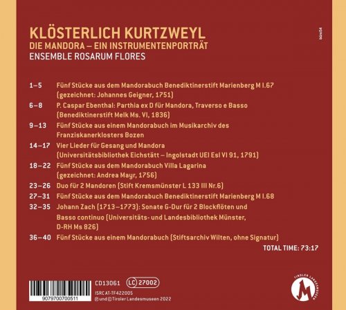 Ensemble rosarum flores - Klösterlich Kurtzweyl. Die Mandora - Ein Instrumentenporträt (2023)