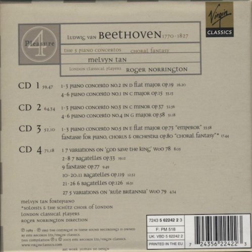 Melvyn Tan, Roger Norrington - Beethoven: The 5 Piano Concertos, Choral Fantasy, Bagatelles (2003)