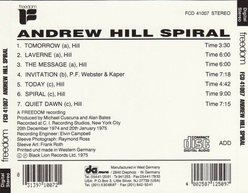 Andrew Hill - Spiral (1975 Reissue) (1999) CD-Rip