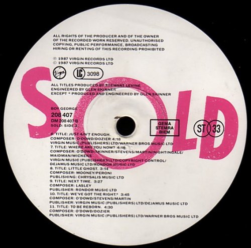 Boy George - Sold (1987) LP