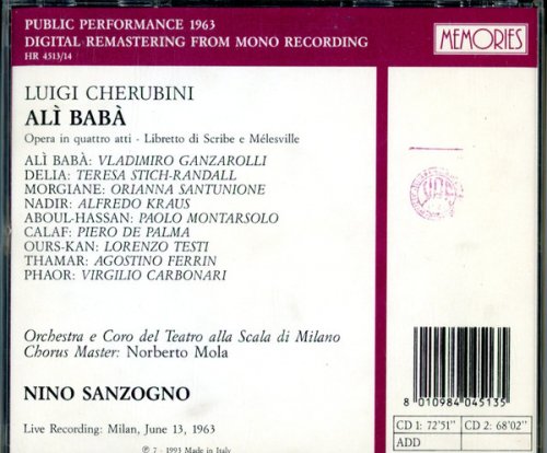 Nino Sanzogno - Cherubini: Alì Babà (1963) [1993]