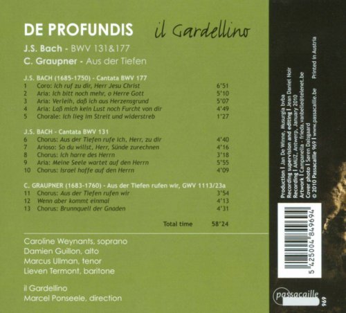 Il Gardellino, Marcel Ponseele - De Profundis: J.S. Bach, Graupner (2010) CD-Rip