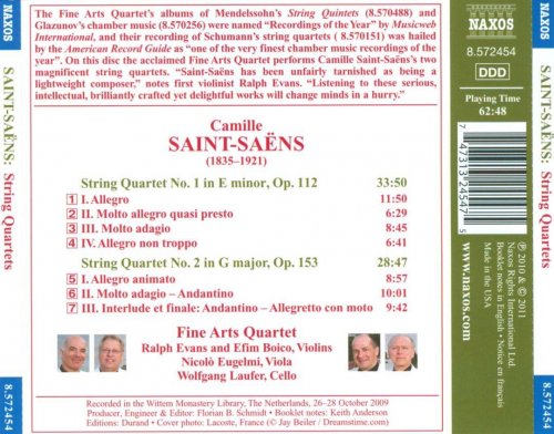 Fine Arts Quartet - Saint-Saëns: String Quartets Nos. 1 & 2 (2011) CD-Rip