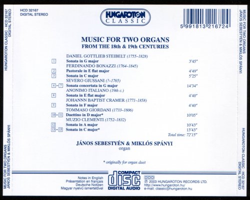 Janos Sebestyen, Miklos Spanyi - Music for Two Organs from 18th & 19th Centuries (2003)