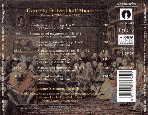 Giorgio Sasso - Evaristo Felice Dall'Abaco: Sonate Op. 1 & 3 (2006) CD-Rip