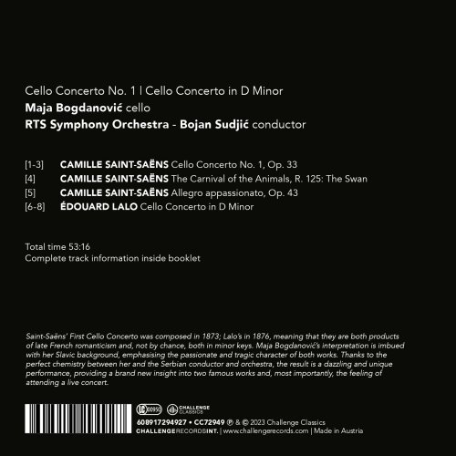 Maja Bogdanović, RTS Symphony Orchestra, Bojan Sudjić - Saint-Saëns: Cello Concerto No. 1 | Lalo: Cello Concerto in D Minor (2023)