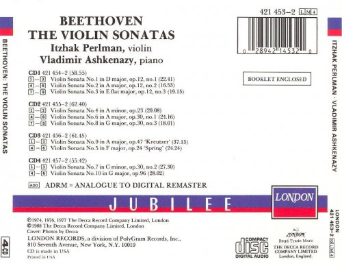 Itzhak Perlman, Vladimir Askenazy - Beethoven: The Violin Sonatas (2002) CD-Rip