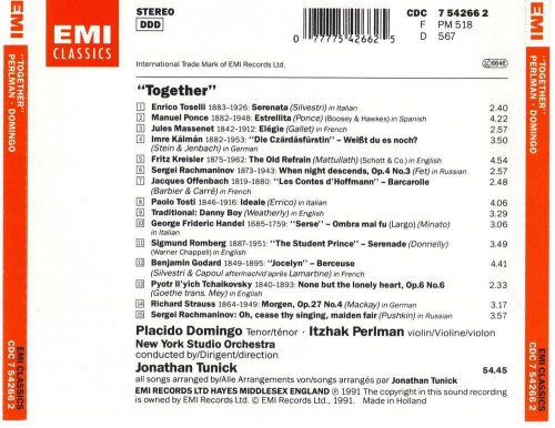 Itzhak Perlman, Placido Domingo - Together (1991) CD-Rip