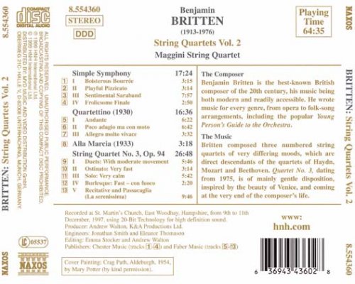 Maggini Quartet - Britten: String Quartets, Vol. 2 (1999) CD-Rip