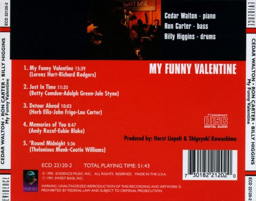 Cedar Walton, Ron Carter, Billy Higgins: Sweet Basil Trio - My Funny Valentine (1991) CD Rip