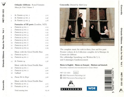 Concordia, Mark Levy - Orlando Gibbons: Royal Fantasies (2000) CD-Rip