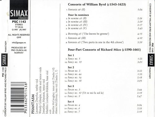Phantasm - William Byrd, Richard Mico: Still Music of the Spheres (1997) CD-Rip