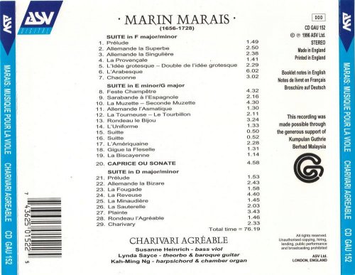 Charivari Agréable - Marais: Musique pour la Viole (1996) CD-Rip