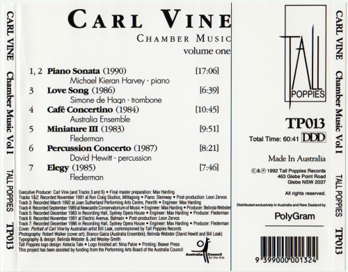 Carl Vine ‎– Chamber Music, Volume 1 (1992) CD-Rip