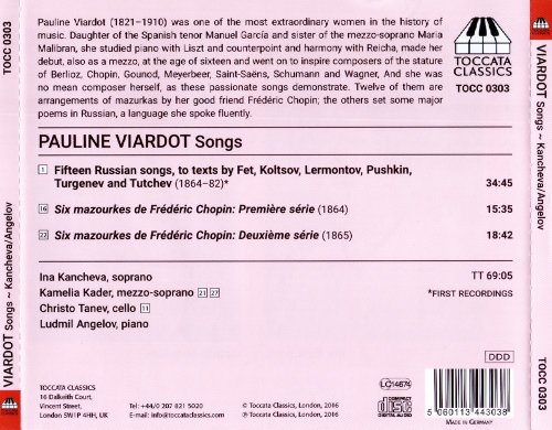 Ina Kancheva, Ludmil Angelov - Pauline Viardot: Songs (2016) CD-Rip