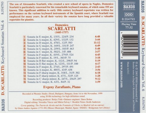 Evgeny Zarafiants - Scarlatti: Complete Keyboard Sonatas, Vol. 6 (2003) CD-Rip