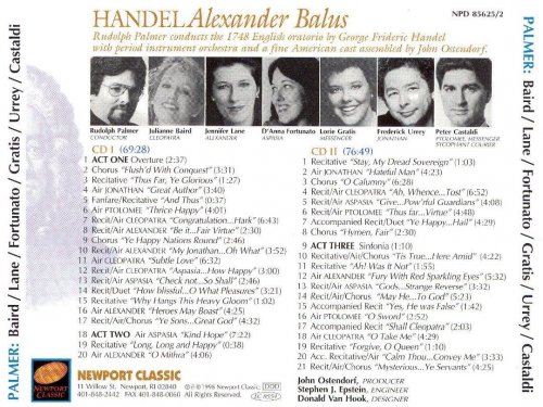 Rudolph Palmer - Handel: Alexander Balus (1998) CD-Rip