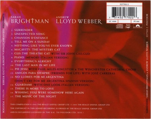 Sarah Brightman, Andrew Lloyd Webber - Surrender: The Unexpected Songs (1995) CD-Rip