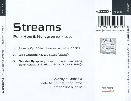 Tuomas Ylinen, Jyväskylä Sinfonia, Ville Matvejeff - Nordgren: Streams; Cello Concerto No.5; Chamber Symphony (2023)