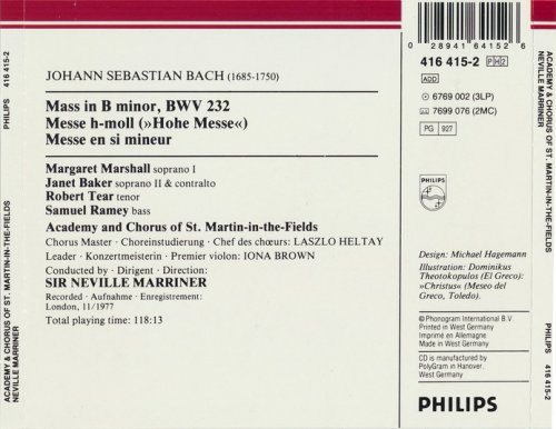 Neville Marriner - J.S.Bach: Mass in B minor (1986)