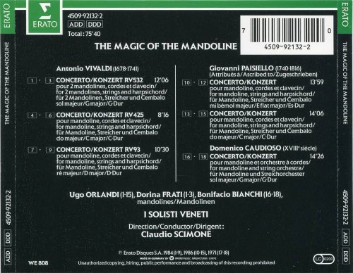 I Solisti Veneti, Claudio Scimone - The Magic of the Mandoline: Greatest Concertos by Vivaldi, Paisiello & Caudioso (1993) CD-Rip