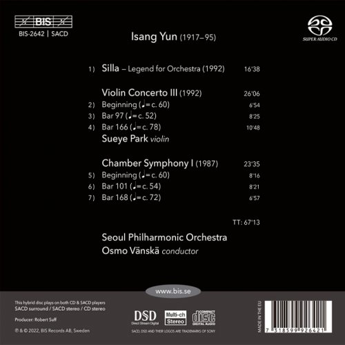 Osmo Vanska - Yun: Three Late Works (2022) [SACD]