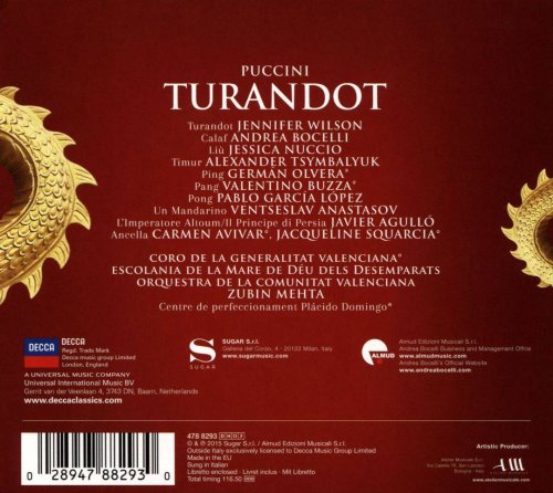 Andrea Bocelli, Jennifer Wilson, Zubin Mehta - Giacomo Puccini: Turandot (2015) CD-Rip